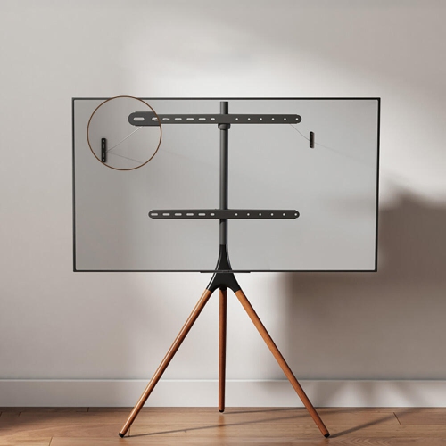 Easel Studio Floor TV Stand for Most 45"-65" Flat Panel TVs, Mobile TV Cart Shelf with Swivel and Tripod Base up to 70.4lbs Max VESA 600x400