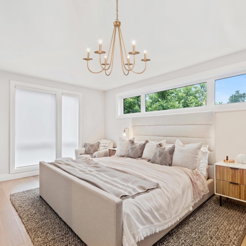 Modern Dining Room Chandelier 6-Light Gold Chandelier Traditional Chandelier for Kitchen Island