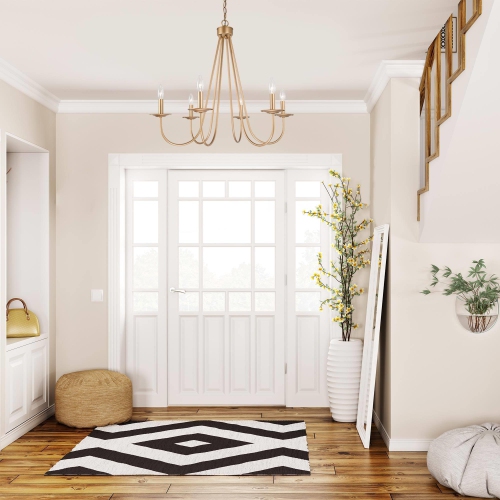 Modern Dining Room Chandelier 6-Light Gold Chandelier Traditional Chandelier for Kitchen Island