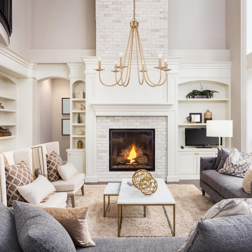 Modern Dining Room Chandelier 6-Light Gold Chandelier Traditional Chandelier for Kitchen Island