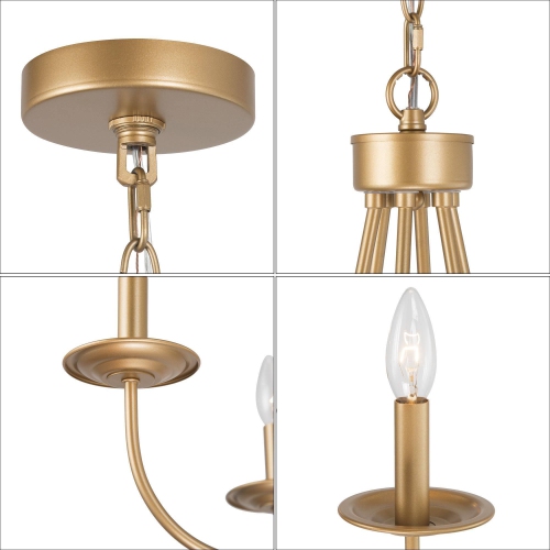 Modern Dining Room Chandelier 6-Light Gold Chandelier Traditional Chandelier for Kitchen Island