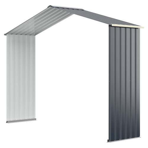 COSTWAY  Outdoor Storage Shed Extension Kit for 9.1 Ft Shed Width In Grey