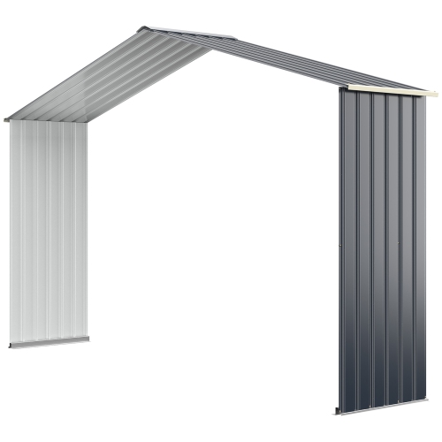 Costway Outdoor Storage Shed Extension Kit for 11.2 ft Shed Width Grey