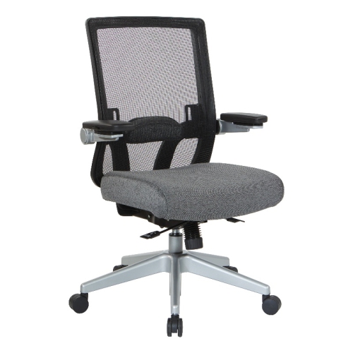 Manager's Chair with Breathable Mesh Back and Charcoal Fabric Seat