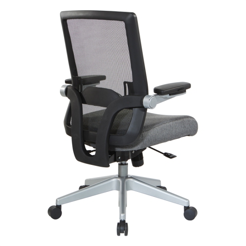 Manager's Chair with Breathable Mesh Back and Charcoal Fabric Seat