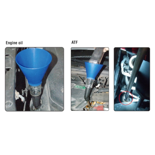 9 Circle 62708 Engine Oil / ATF Change Funnel Set For Honda/GM/Mazda/Nissan/Subaru