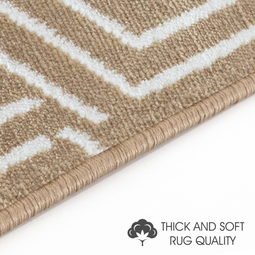 SussexHome Stair Treads - Carpet Strips for Indoor Stairs - Easy to Install with Double Adhesive Tape - Safe, 9" X 28" - 7-Pack - Beige