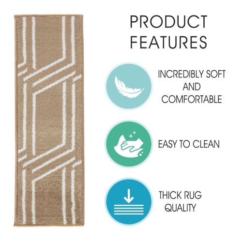 SussexHome Stair Treads - Carpet Strips for Indoor Stairs - Easy to Install with Double Adhesive Tape - Safe, 9" X 28" - 13-Pack - Beige