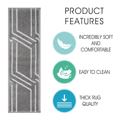 SussexHome Stair Treads - Carpet Strips for Indoor Stairs - Easy to Install with Double Adhesive Tape - Safe, 9" X 28" - 4-Pack - Gray