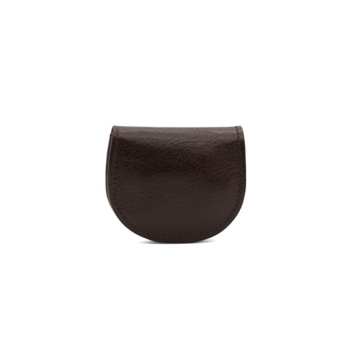 Cavalinho Leather Round Coin Purse - Brown - handmade in Portugal