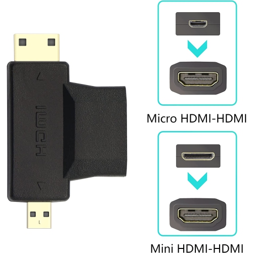 TEDLIN 2 in 1 HDMI to Mini/Micro HDMI Adapter,Mini and Micro HDMI Male to HDMI Female Universal Adapter Full HD - Free Shipping