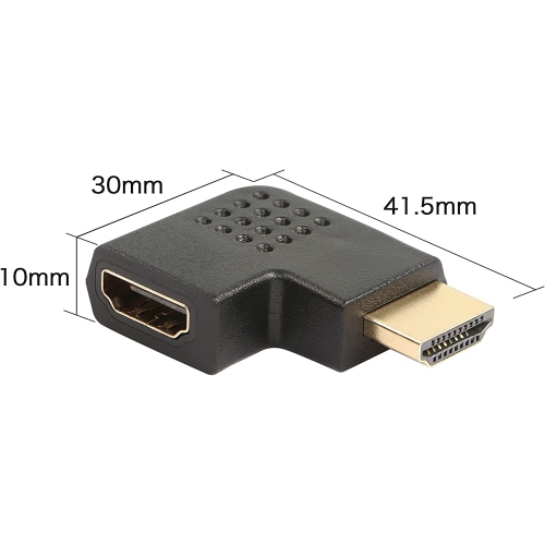 TEDLIN HDMI Right Angle Adapter HDMI Male to Female 90 Degree Adapter HDMI Converter 1080p 3D 4K HD Gold-Plated Plug for TV Stick PS4 Display etc -