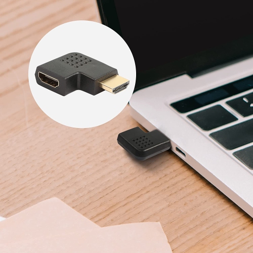 TEDLIN HDMI Right Angle Adapter HDMI Male to Female 90 Degree Adapter HDMI Converter 1080p 3D 4K HD Gold-Plated Plug for TV Stick PS4 Display etc -