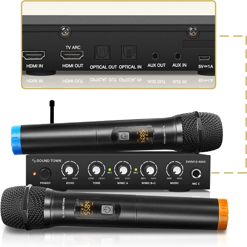 Open Box Sound Town Wireless Microphone Karaoke Mixer System