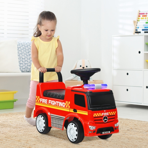 Topbuy Kids Ride On Car Fire Engine Licensed Mercedes Benz Scooter w/ Storage Space Indoor & Outdoor Use