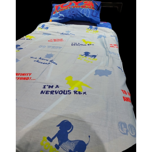 Ensemble de draps multicolores pour lit simple Overprinted de Toy Story pour enfants - Ensemble de 3 pièces