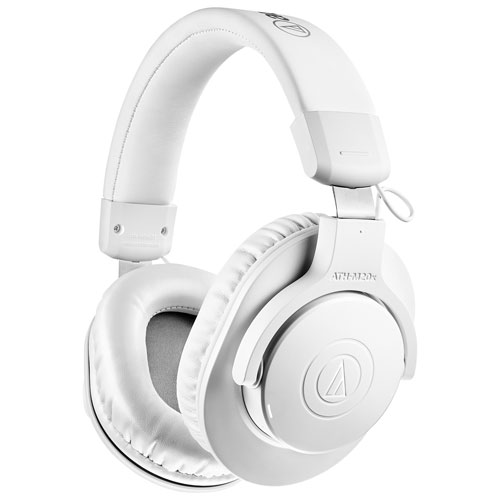 Audio-Technica ATH-M20xBT Over-Ear Sound Isolating Bluetooth Monitor  Headphones - White