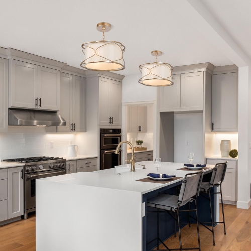 Modern Brass Gold Cage Chandelier, 3-Light Bedroom Drum Semi Flush Mount Light with Fabric Shade