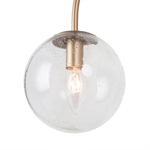 Modern Gold Dining Room Chandelier, 31.5" 4-Light Sputnik Globe Bedroom Flush Mount for Kitchen