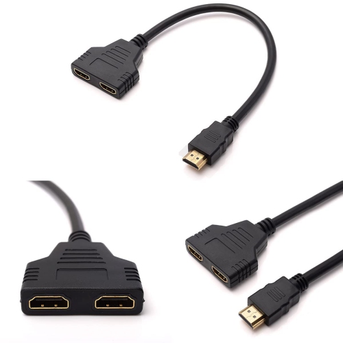 HDMI Splitter Adapter1080P HDMI Male to Dual HDMI Femal 1 to 2 Way HDMI Splitter Adapter Cable for HDTV HD, LED,LCD Monitor and Projectors - Free