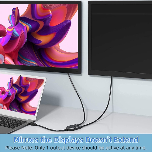 HDMI Splitter Adapter1080P HDMI Male to Dual HDMI Femal 1 to 2 Way HDMI Splitter Adapter Cable for HDTV HD, LED,LCD Monitor and Projectors - Free