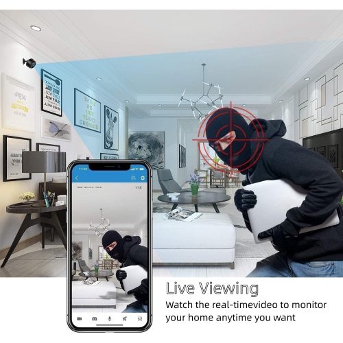 Mini caméra magnétique WiFi sans fil 1080p pour la sécurité de la maison intelligente avec application de téléphone vidéo en direct, détection de