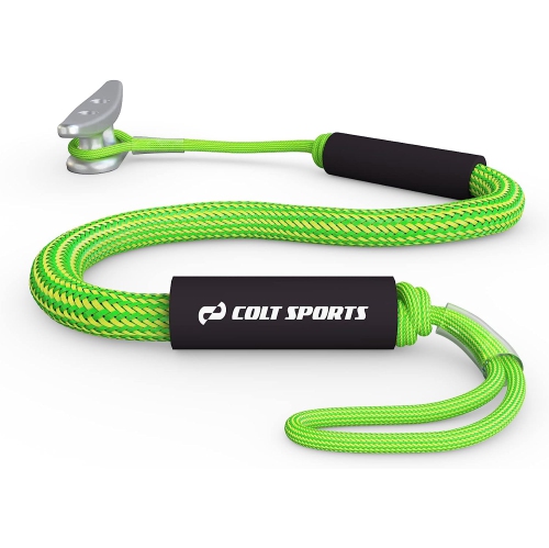 Colt Sports Bungee Dock Lines Mooring Rope for Boats - Green & Yellow 5  Feet - Marine Rope, Elastic Boat, Jet Ski, and Dock Line with Secure  Stainless Steel Hooks