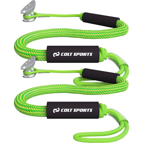 Colt Sports 2 Pack Bungee Dock Lines Mooring Rope for Boats - Green &  Yellow 5 Feet - Marine Rope, Elastic Boat, Jet Ski, and Dock Line with  Secure Stainless Steel Hooks