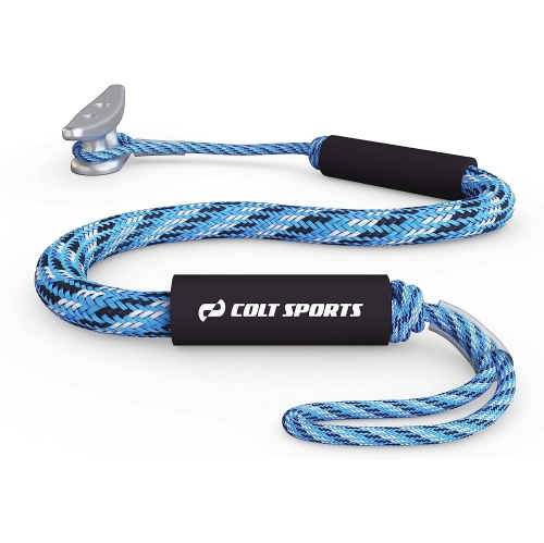 Colt Sports Bungee Dock Lines Mooring Rope for Boats - Blue, White and  Black 7 Feet - Marine Rope, Elastic Boat, Jet Ski, and Dock Line with  Secure Stainless Steel Hooks