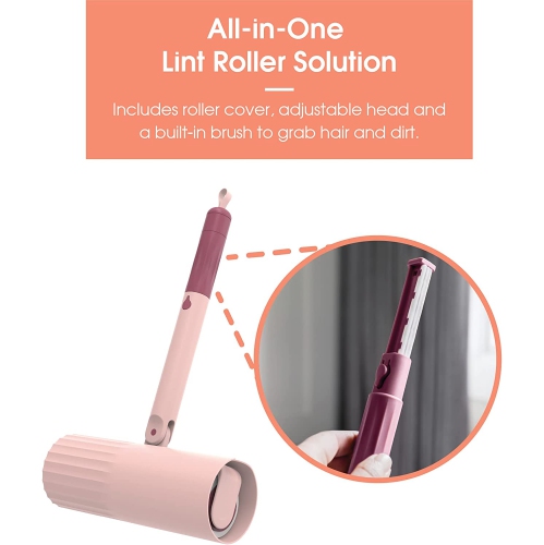 Useful Co Extendable Lint Roller - 16cm to 110cm, 1 Lint Roller + 4 Refills for Clothes and Pet Hair Removal, Washable and Reusable with Super Sticky