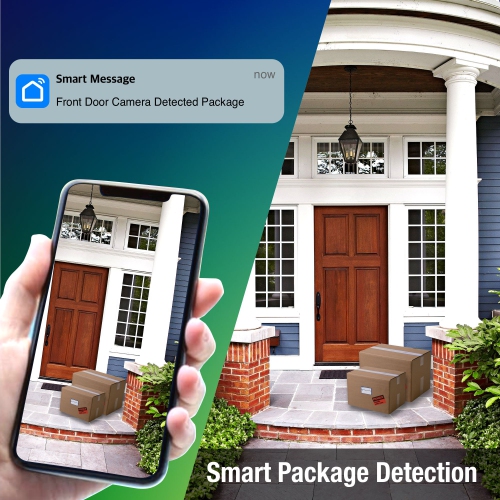 Sonnette caméra 2K Wi-Fi 64&nbsp;Go sans fil à piles et carillon, détection personne à IA maison intelligente, ensemble, sonnette vidéo à installer