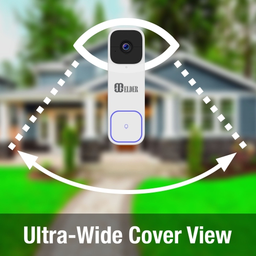 Sonnette caméra 2K Wi-Fi 64&nbsp;Go sans fil à piles et carillon, détection personne à IA maison intelligente, ensemble, sonnette vidéo à installer