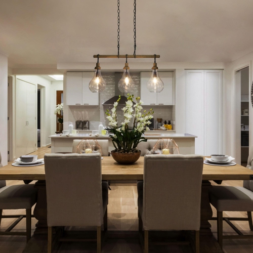 Farmhouse Black Dining Room Chandelier, 3-Light Modern Kitchen Island Pendant Hanging Light with Teardrop