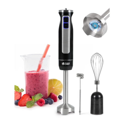 Image 1 de 1.. Mélangeur à immersion commercial chef, tout usage avec lame en acier inoxydable, mélangeur à main avec 8 vitesses variables