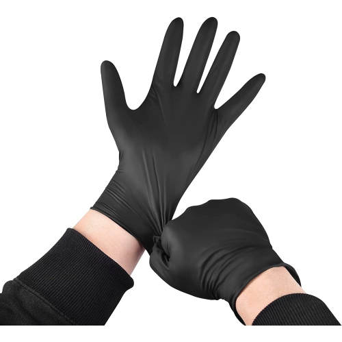100 gants jetables en Nitrile Noirs (sans Latex)