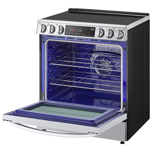 Cuisinière à induction encastrable à 5 éléments avec convection véritable et friture à l'air 6,3 pi³ 30 po de LG - Inox