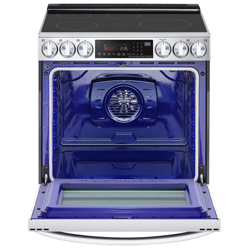 Cuisinière à induction encastrable à 5 éléments avec convection véritable et friture à l'air 6,3 pi³ 30 po de LG - Inox