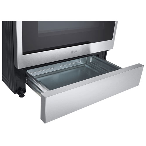 Cuisinière à induction encastrable à 5 éléments avec convection véritable et friture à l'air 6,3 pi³ 30 po de LG - Inox