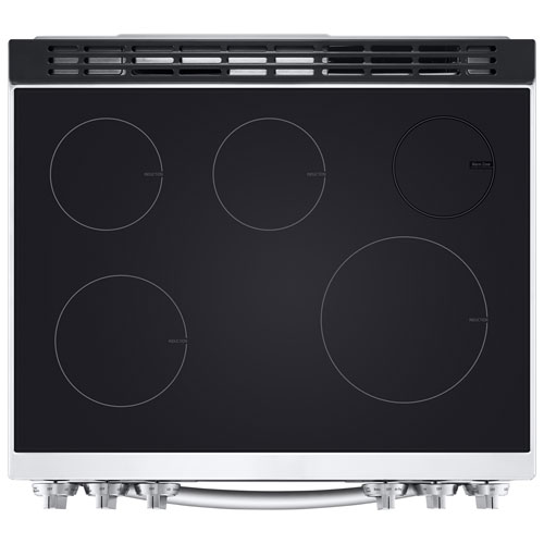 Cuisinière à induction encastrable à 5 éléments avec convection véritable et friture à l'air 6,3 pi³ 30 po de LG - Inox