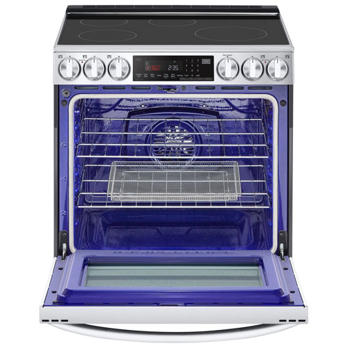 Cuisinière à induction encastrable à 5 éléments avec convection véritable et friture à l'air 6,3 pi³ 30 po de LG - Inox