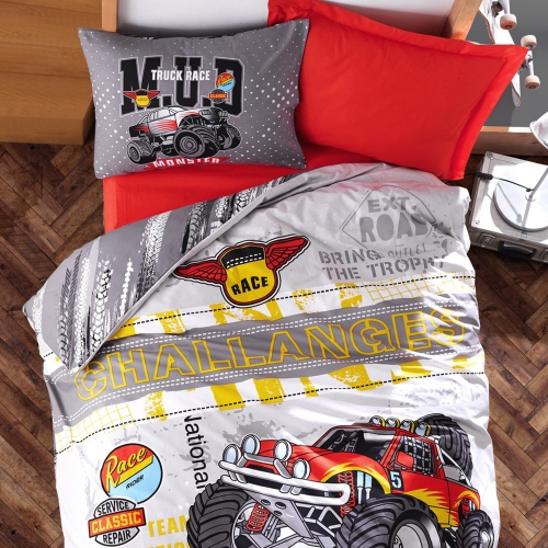 SUSSEXHOME Mud In White Duvet Cover Set, Twin Size Duvet Cover, 1 Duvet Cover, 1 Fitted Sheet and 2 Pillowcases, Iron Safe, Hypoallergenic,