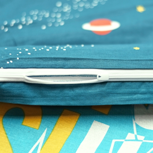 SUSSEXHOME Cosmos In Sky Duvet Cover Set Turquoise, Twin Size Duvet Cover, 1 Duvet Cover, 1 Fitted Sheet and 2 Pillowcases, Iron Safe,