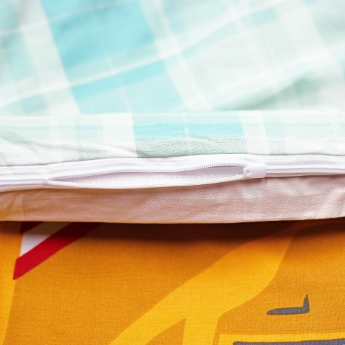 SUSSEXHOME Building White Duvet Cover Set Yellow, Twin Size Duvet Cover, 1 Duvet Cover, 1 Fitted Sheet and 2 Pillowcases, Iron Safe, Hypoallergenic,