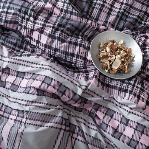 SUSSEXHOME Sports in Blush Gray Duvet Cover Set Pink, Full Size Duvet Cover, 1 Duvet Cover, 1 Fitted Sheet and 2 Pillowcases, Iron Safe,