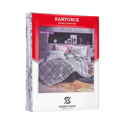 SUSSEXHOME Sports in Blush Gray Duvet Cover Set Pink, Full Size Duvet Cover, 1 Duvet Cover, 1 Fitted Sheet and 2 Pillowcases, Iron Safe,