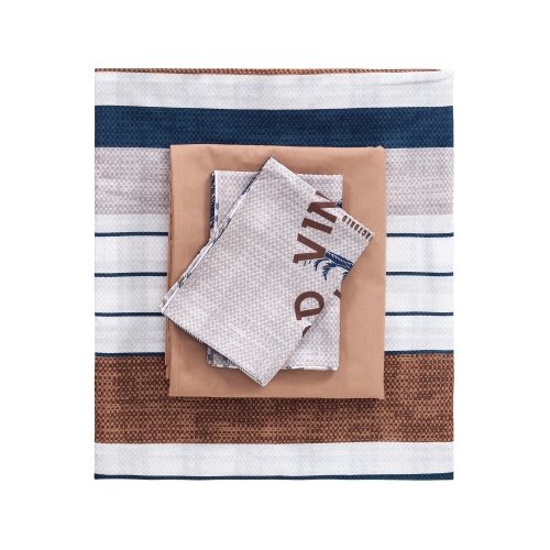 SUSSEXHOME Midnight Eagle Duvet Cover Set Brown, Full Size Duvet Cover, 1 Duvet Cover, 1 Fitted Sheet and 2 Pillowcases, Iron Safe, Hypoallergenic,