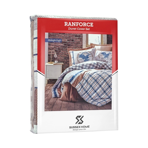 SUSSEXHOME Midnight Eagle Duvet Cover Set Brown, Full Size Duvet Cover, 1 Duvet Cover, 1 Fitted Sheet and 2 Pillowcases, Iron Safe, Hypoallergenic,