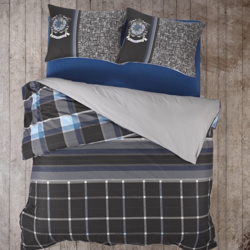 SUSSEXHOME  Gray Royalty Duvet Cover Set Anthracite, Full Size Duvet Cover, 1 Duvet Cover, 1 Fitted Sheet And 2 Pillowcases, Iron Safe