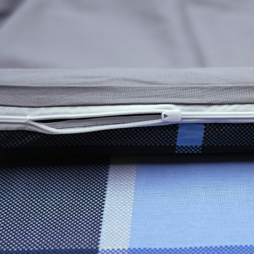 SUSSEXHOME Blue Gray Royalty Duvet Cover Set Anthracite, Full Size Duvet Cover, 1 Duvet Cover, 1 Fitted Sheet and 2 Pillowcases, Iron Safe,