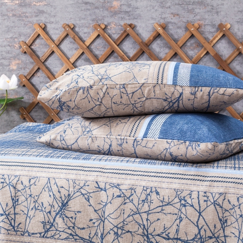 SUSSEXHOME Blue Fall Duvet Cover Set, 100% High Quality Turkish Cotton Full Size Set, 1 Duvet Cover, 1 Fitted Sheet and 2 Pillowcases,